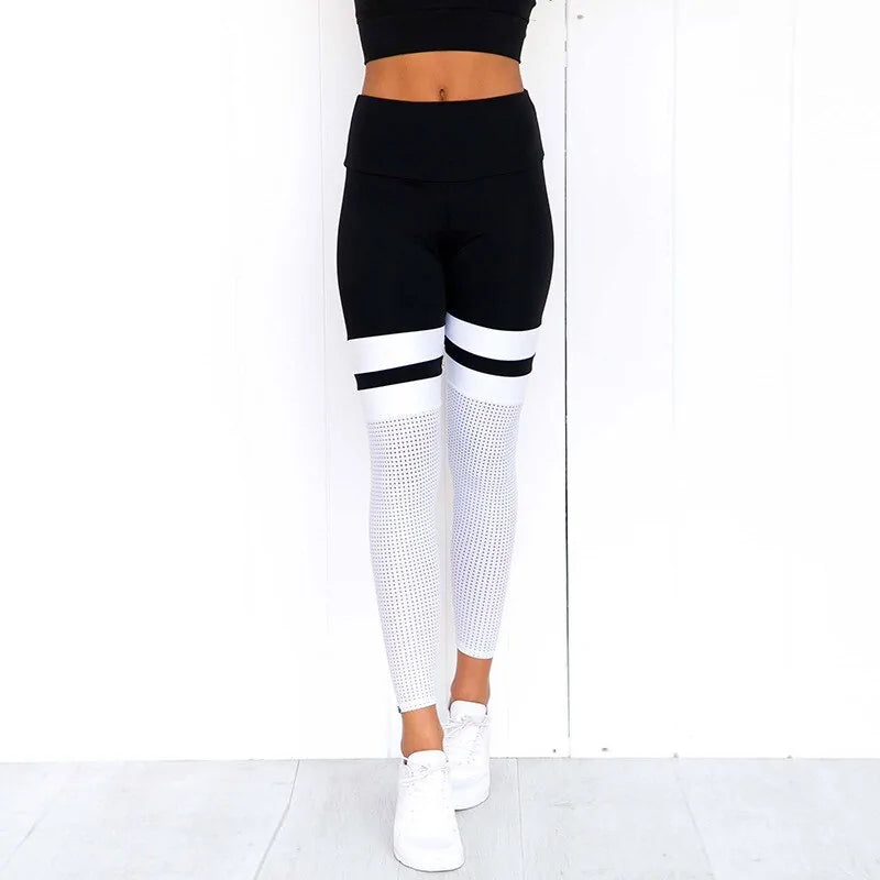 Leggings Estampado de Leopardo y Blanco-Negro - High Trend Coture