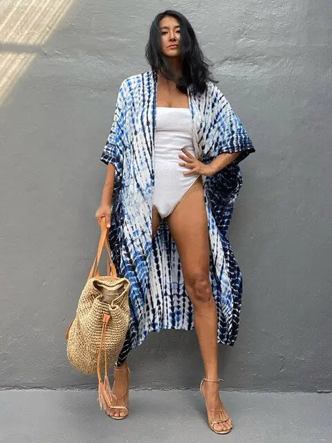 Kimono de Playa Cover Up Estampado - High Trend Coture