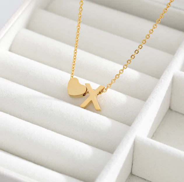 Letter Heart Initial Necklaces - High Trend Coture