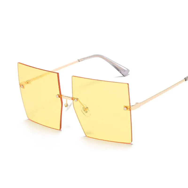 Oversized Rimless Square Sunglasses - High Trend Coture