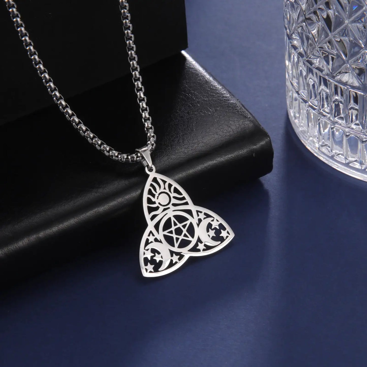 Triquetra Moon Pentagram Necklaces - High Trend Coture