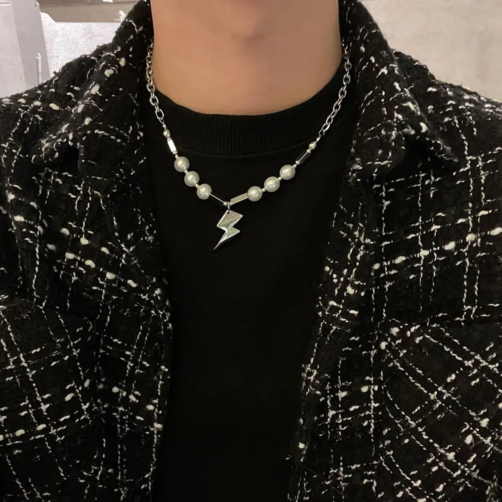Stainless Steel Chain Pearl Necklace - High Trend Coture