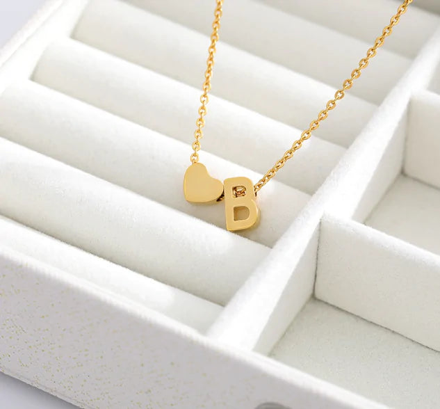 Letter Heart Initial Necklaces - High Trend Coture