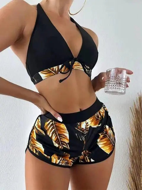 Bikini de Braguita Tipo Short de Cintura Alta - High Trend Coture