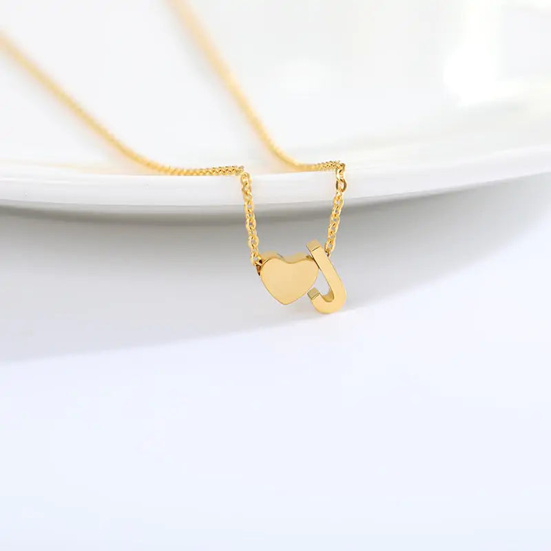 Letter Heart Initial Necklaces - High Trend Coture