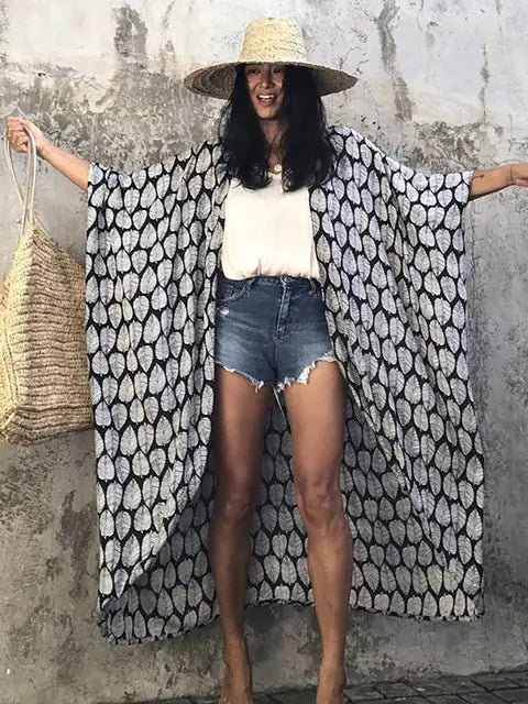 Kimono de Playa Cover Up Estampado - High Trend Coture
