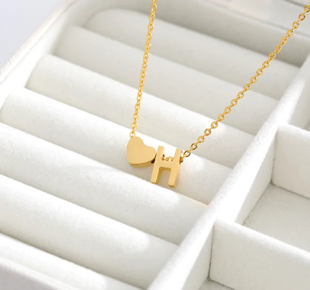 Letter Heart Initial Necklaces - High Trend Coture