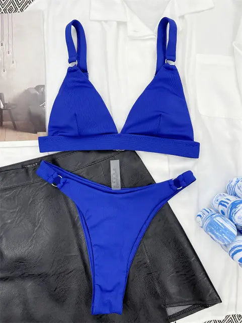 Bikini Estilo Brasileño con Detalles de Anillos - High Trend Coture