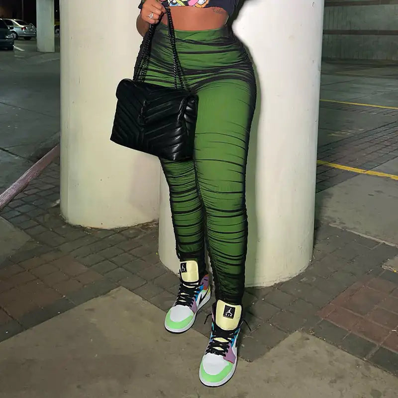 Leggings Estilo Terciopelo Satinados - High Trend Coture