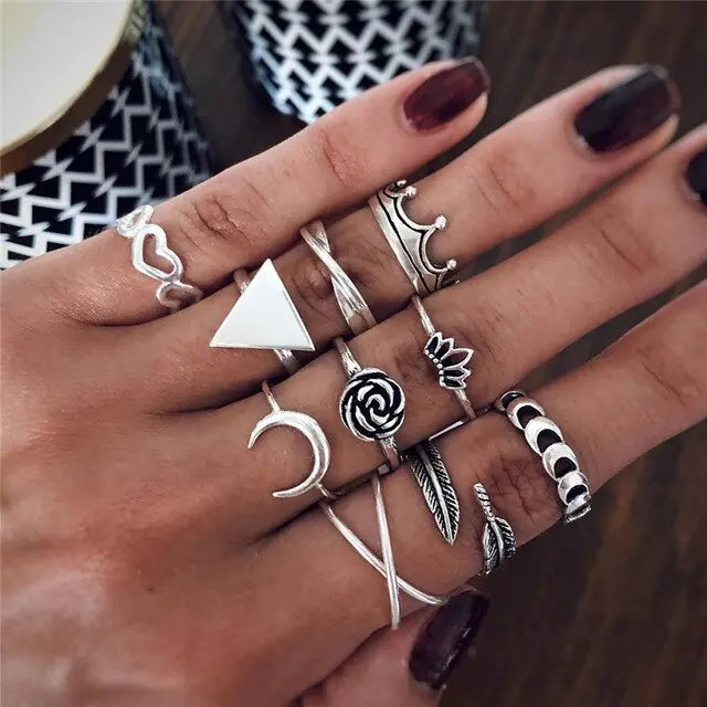Geometric Infinity Rings Set - High Trend Coture