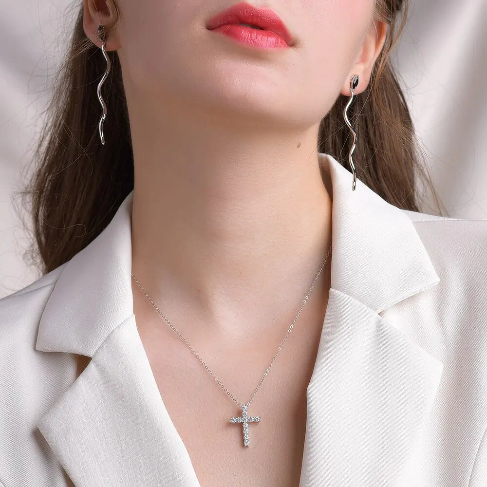 Moissanite Cross Pendants For Women - High Trend Coture