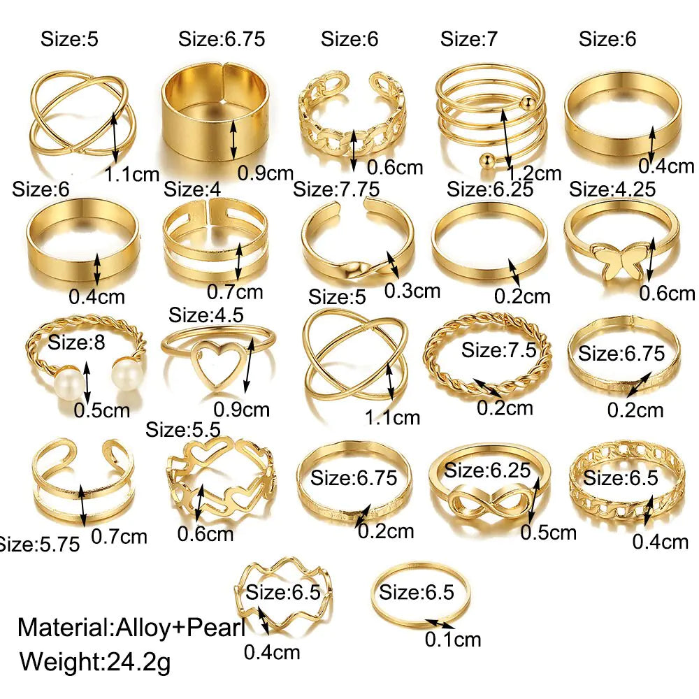 Geometric Infinity Rings Set - High Trend Coture