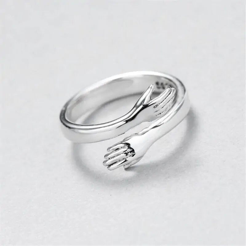 Personality Silver Plated Love Hug Rings - High Trend Coture