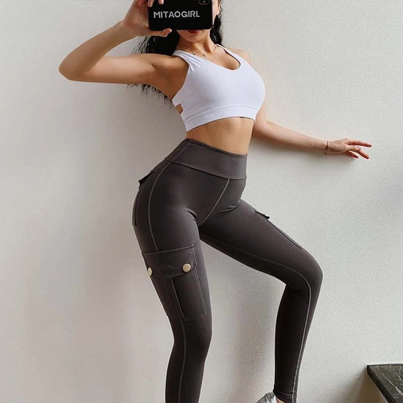 Leggings Deportivos Cargo con Múltiples Bolsillos - High Trend Coture
