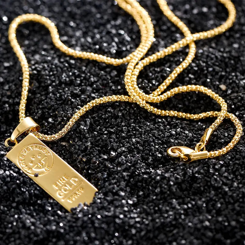 Gold Color Bar Necklace - High Trend Coture