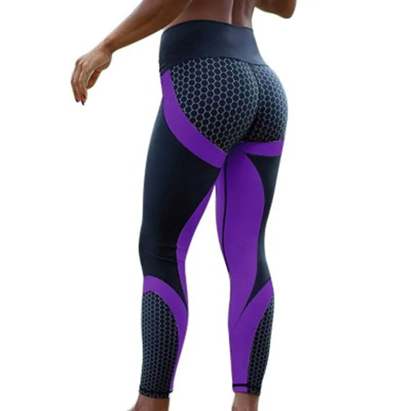 Leggings con Estampado de Panal de Abeja - High Trend Coture