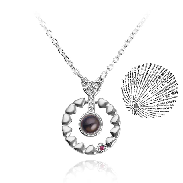 Projection Necklace 100 Languages I Love You Pendant Jewelry - High Trend Coture