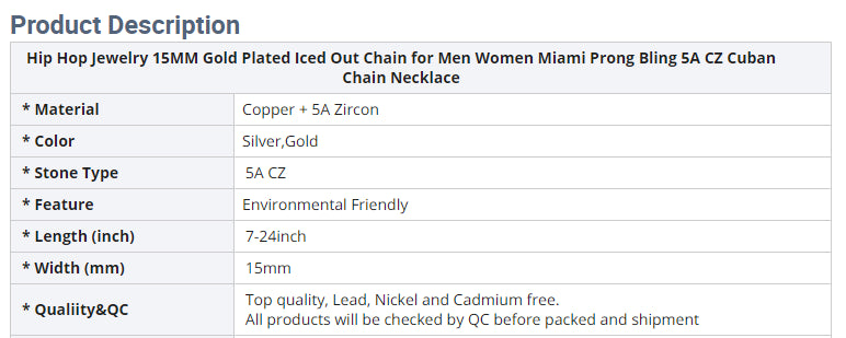 Gold Plated Iced Out Chain for Men and Women Cuban Chain Necklace - High Trend Coture