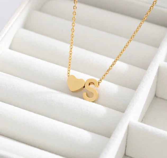 Letter Heart Initial Necklaces - High Trend Coture