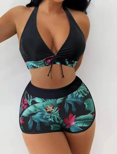 Traje de Baño Estampado 2 Piezas con Short - High Trend Coture