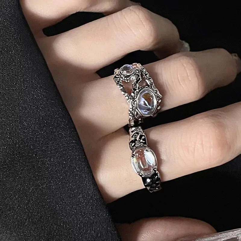 Crystal Opal Star Open Rings - High Trend Coture