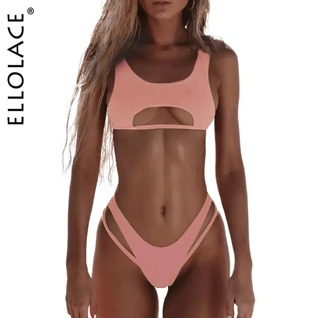 Bikini Bralette con Aberturas en Top y Braguita - High Trend Coture