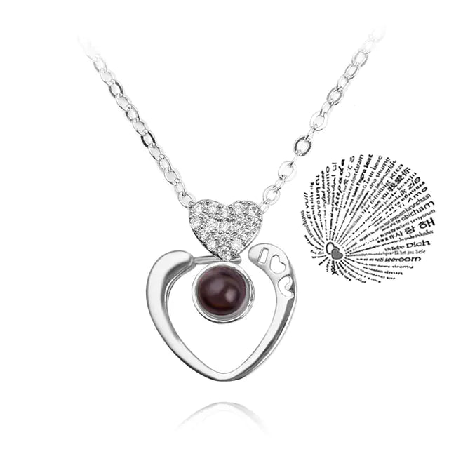 Projection Necklace 100 Languages I Love You Pendant Jewelry - High Trend Coture