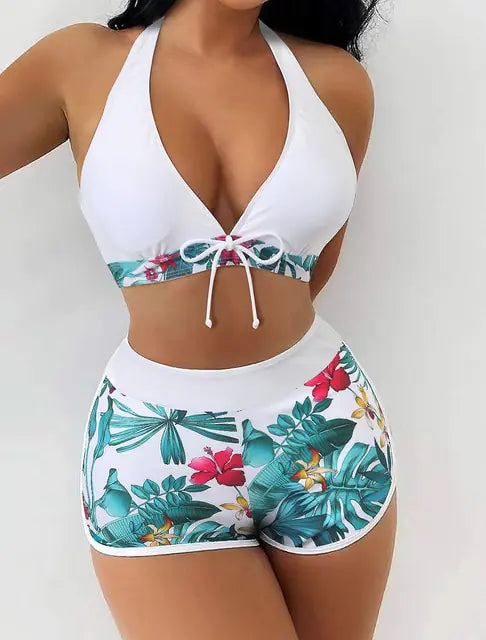 Traje de Baño Estampado 2 Piezas con Short - High Trend Coture