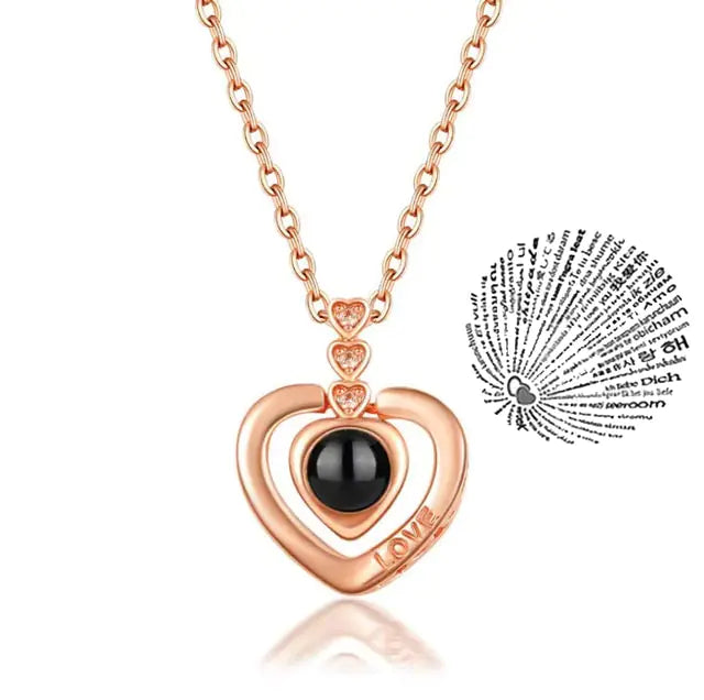 Projection Necklace 100 Languages I Love You Pendant Jewelry - High Trend Coture