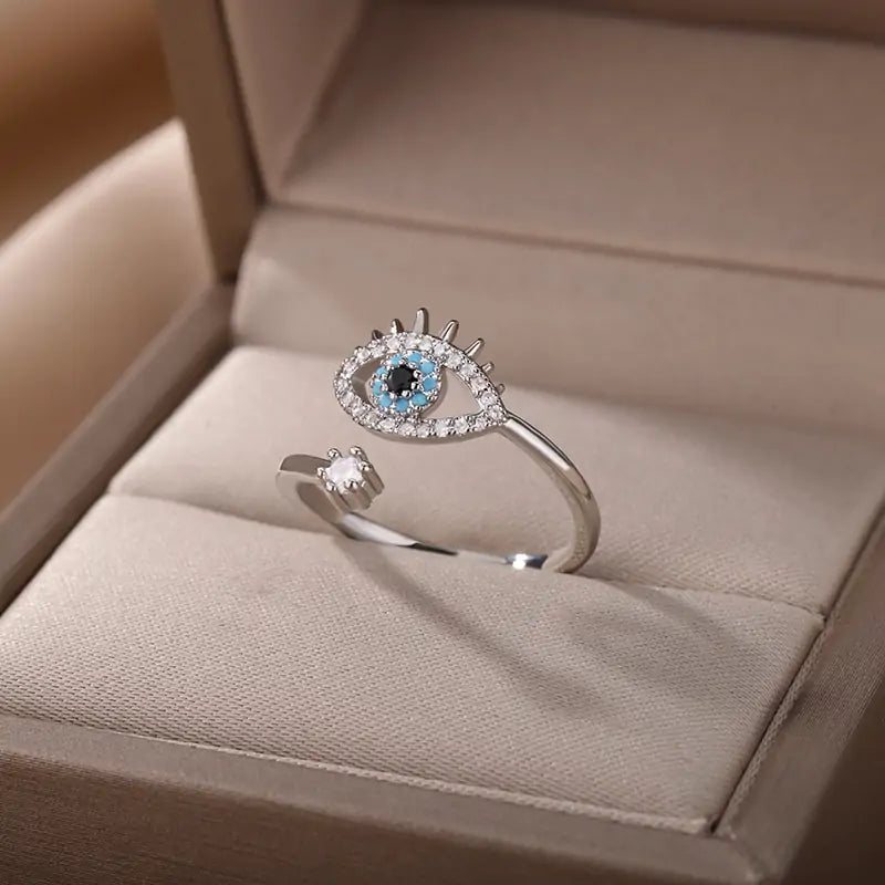 Turkish Blue Evil Eye Rings - High Trend Coture