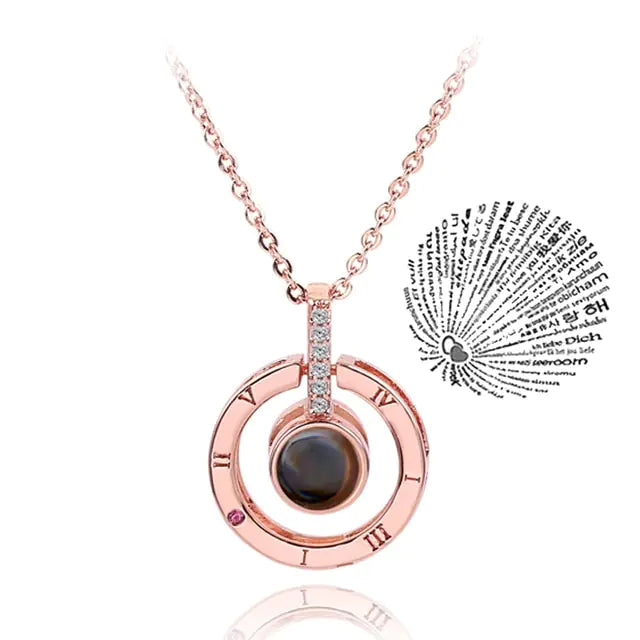 Projection Necklace 100 Languages I Love You Pendant Jewelry - High Trend Coture