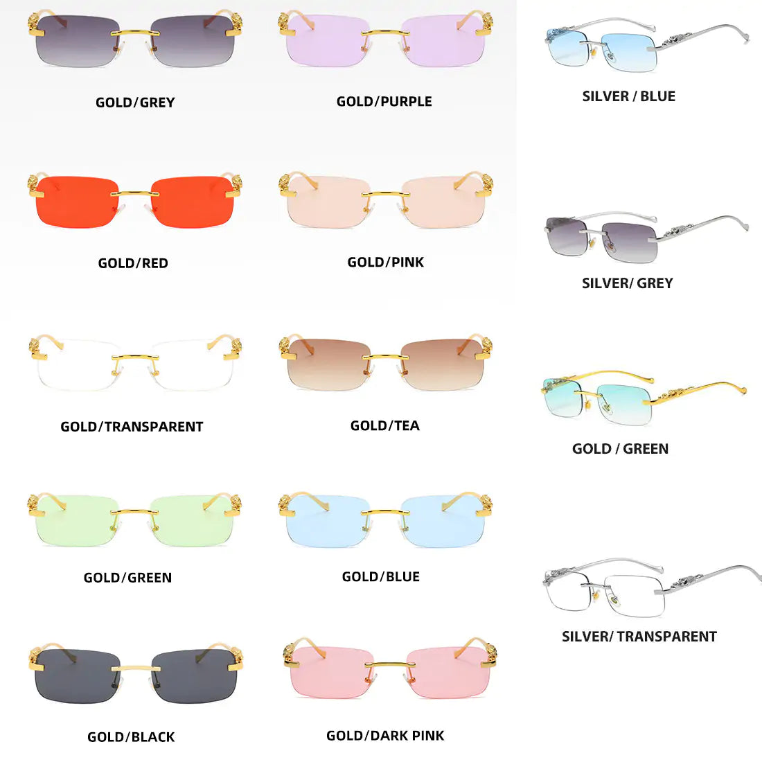 Rimless Square Sunglasses - High Trend Coture