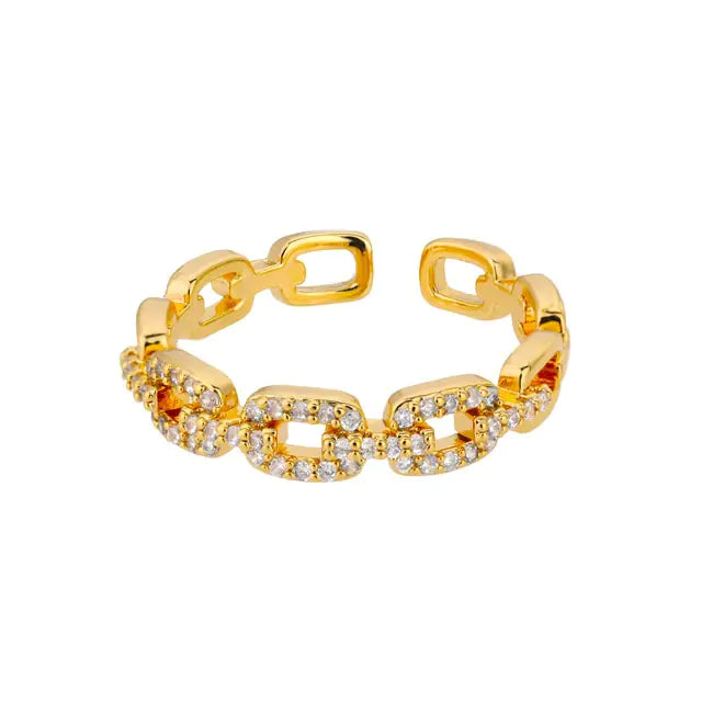 Classic Twist Chain Open Rings - High Trend Coture