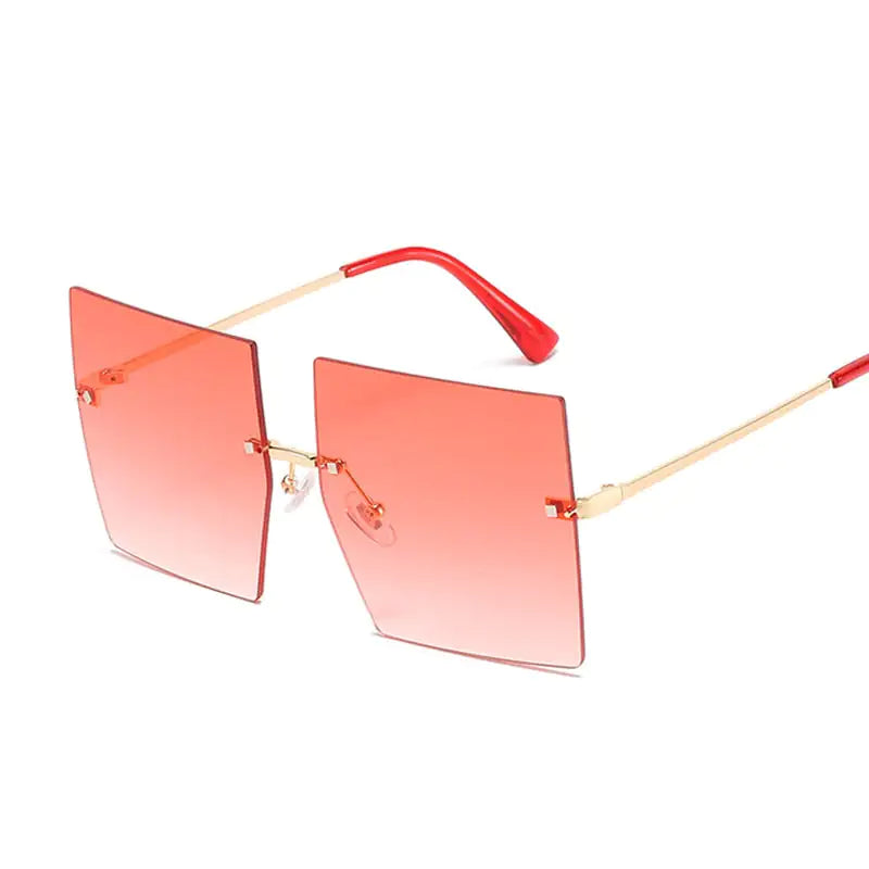 Oversized Rimless Square Sunglasses - High Trend Coture