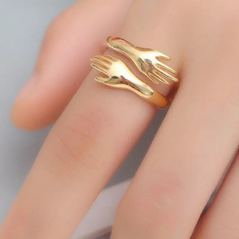Personality Silver Plated Love Hug Rings - High Trend Coture