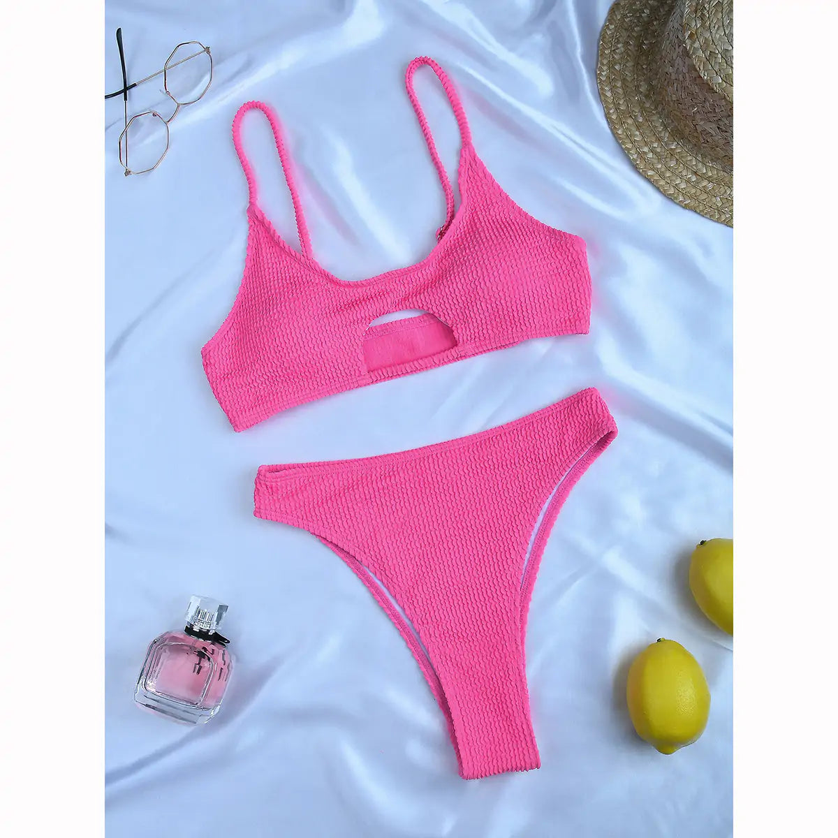 Conjunto Bikini de Canalé con Abertura en Top - High Trend Coture