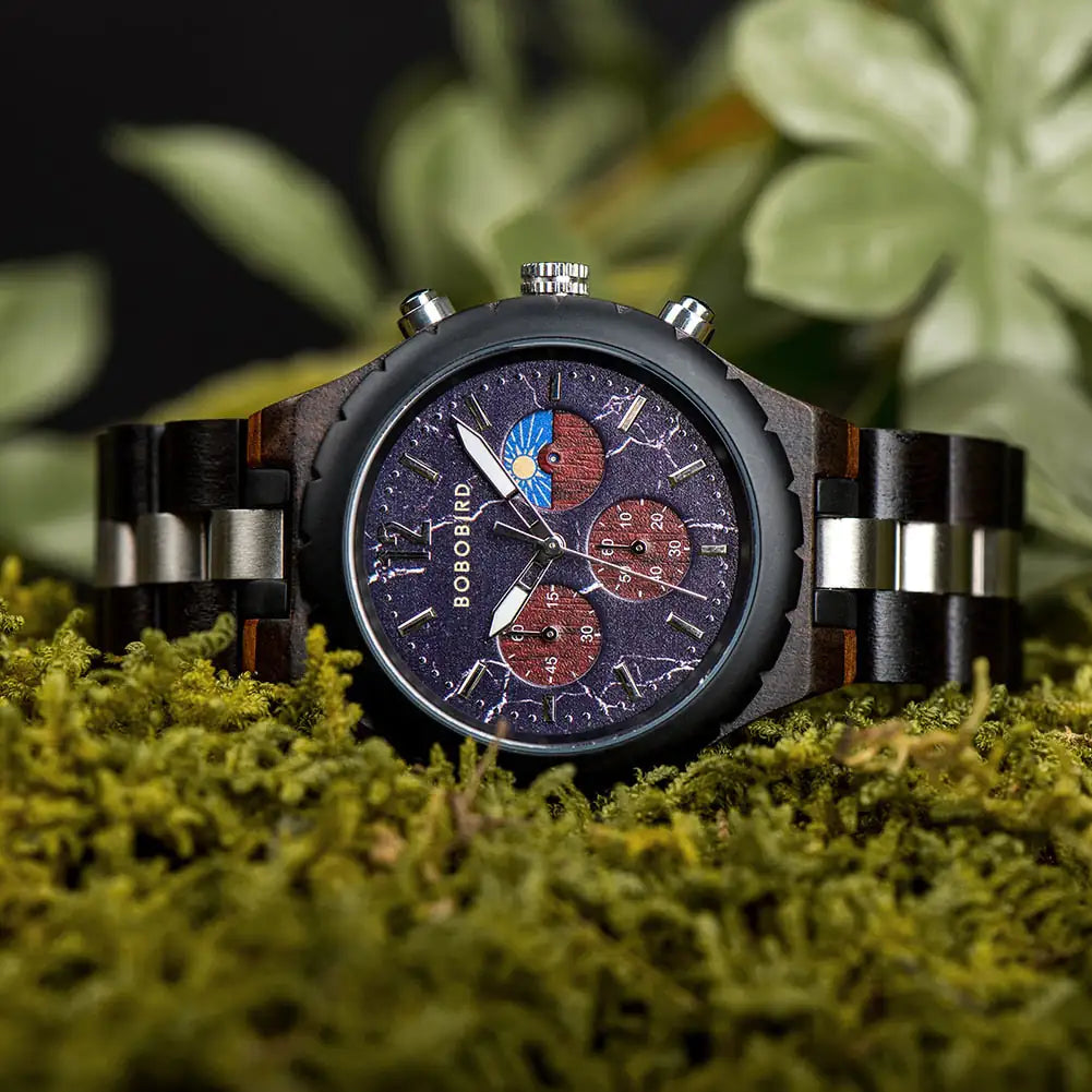 Luxury Wooden Chronograph Watch for Men - High Trend Coture