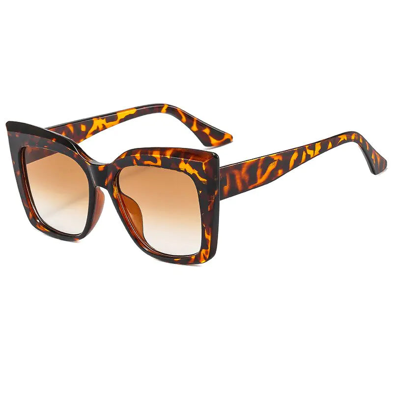 Rectangle Big Frame Cat Eye Sunglasses - High Trend Coture