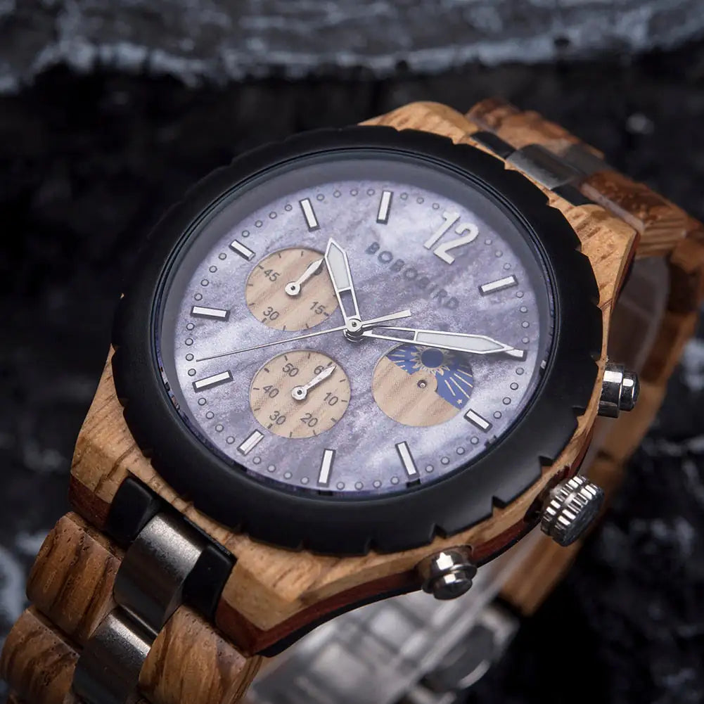 Luxury Wooden Chronograph Watch for Men - High Trend Coture