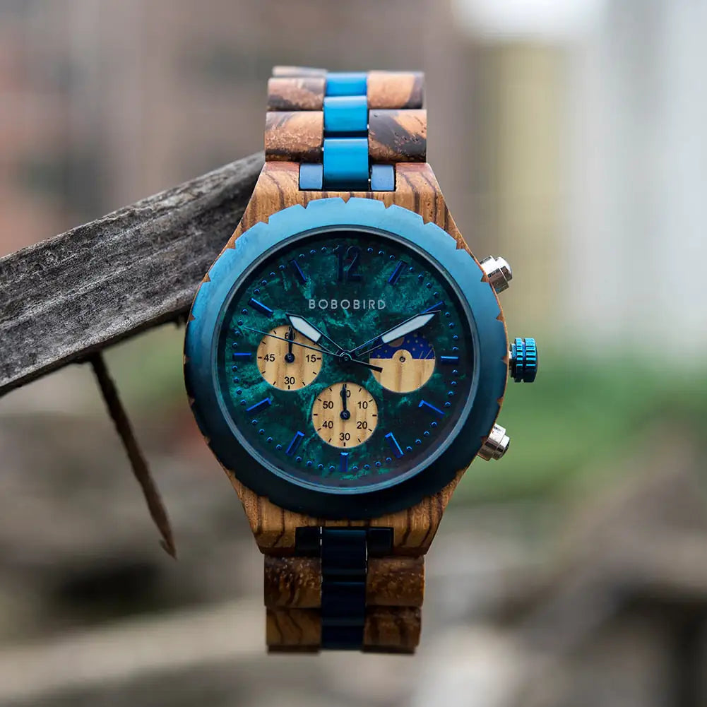 Luxury Wooden Chronograph Watch for Men - High Trend Coture