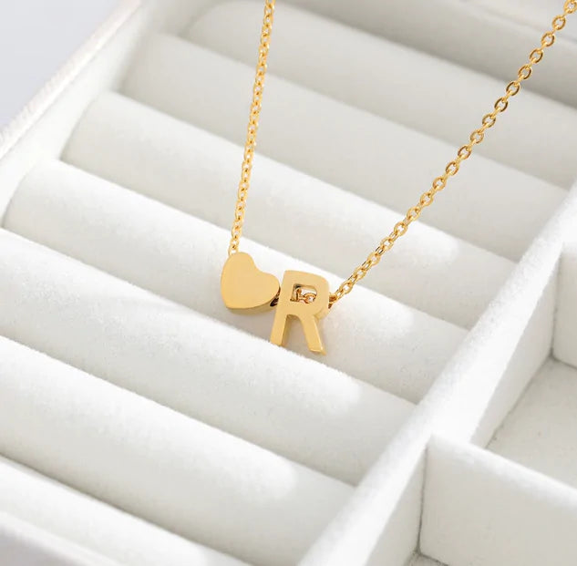 Letter Heart Initial Necklaces - High Trend Coture
