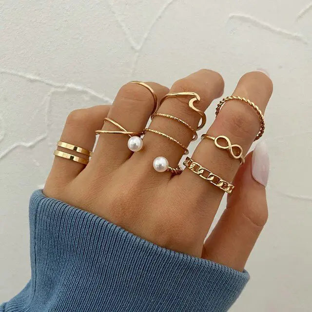 Geometric Infinity Rings Set - High Trend Coture