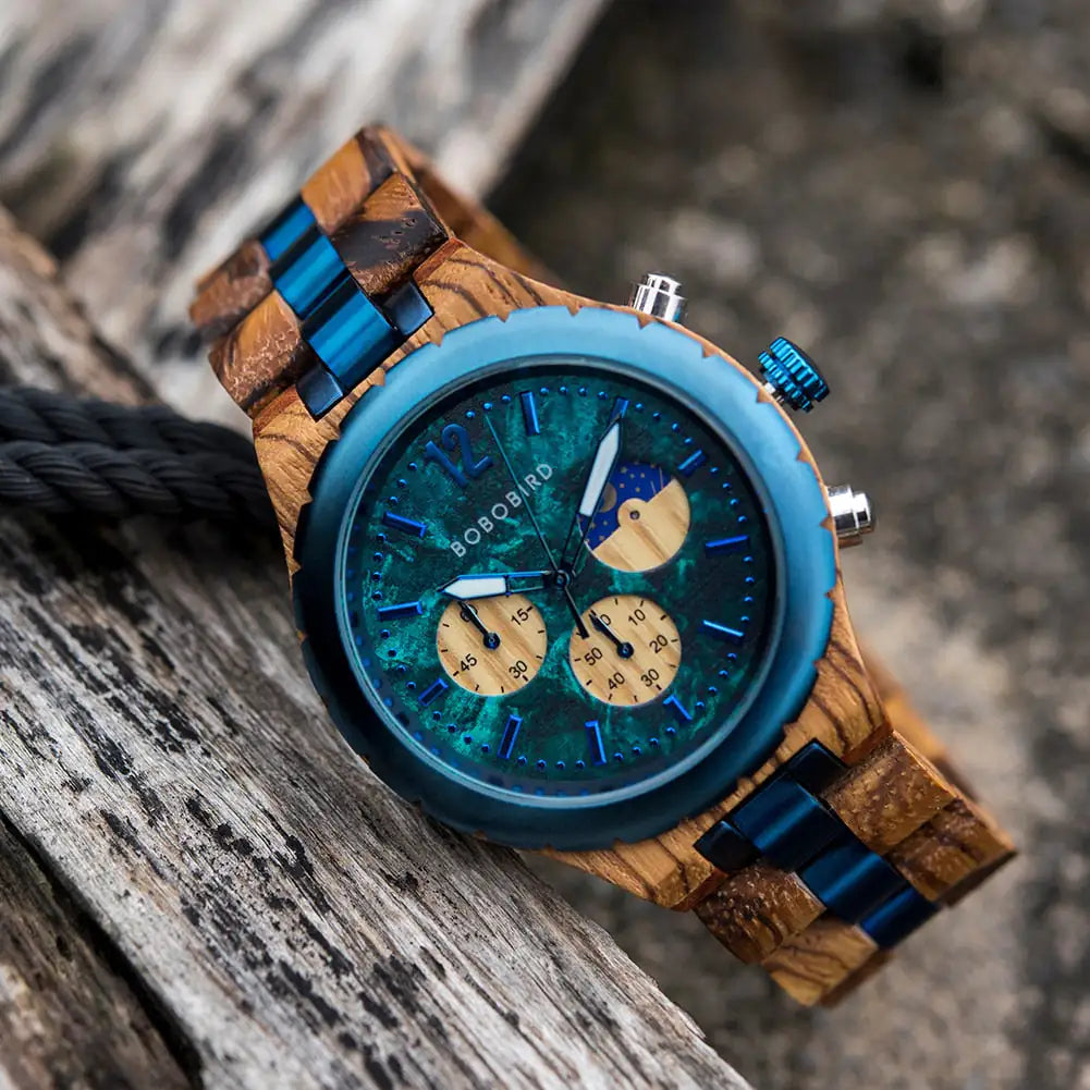 Luxury Wooden Chronograph Watch for Men - High Trend Coture