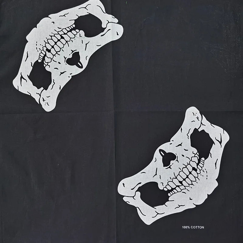 Bandana Cuadrada Algodón 100% con Calaveras Paisley
