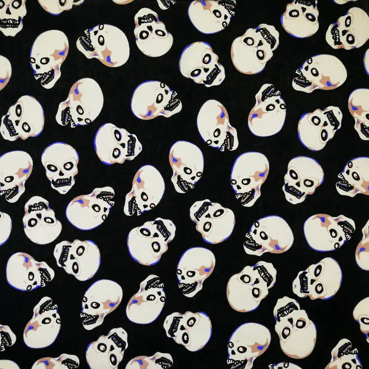 Bandana Cuadrada Algodón 100% con Calaveras Paisley