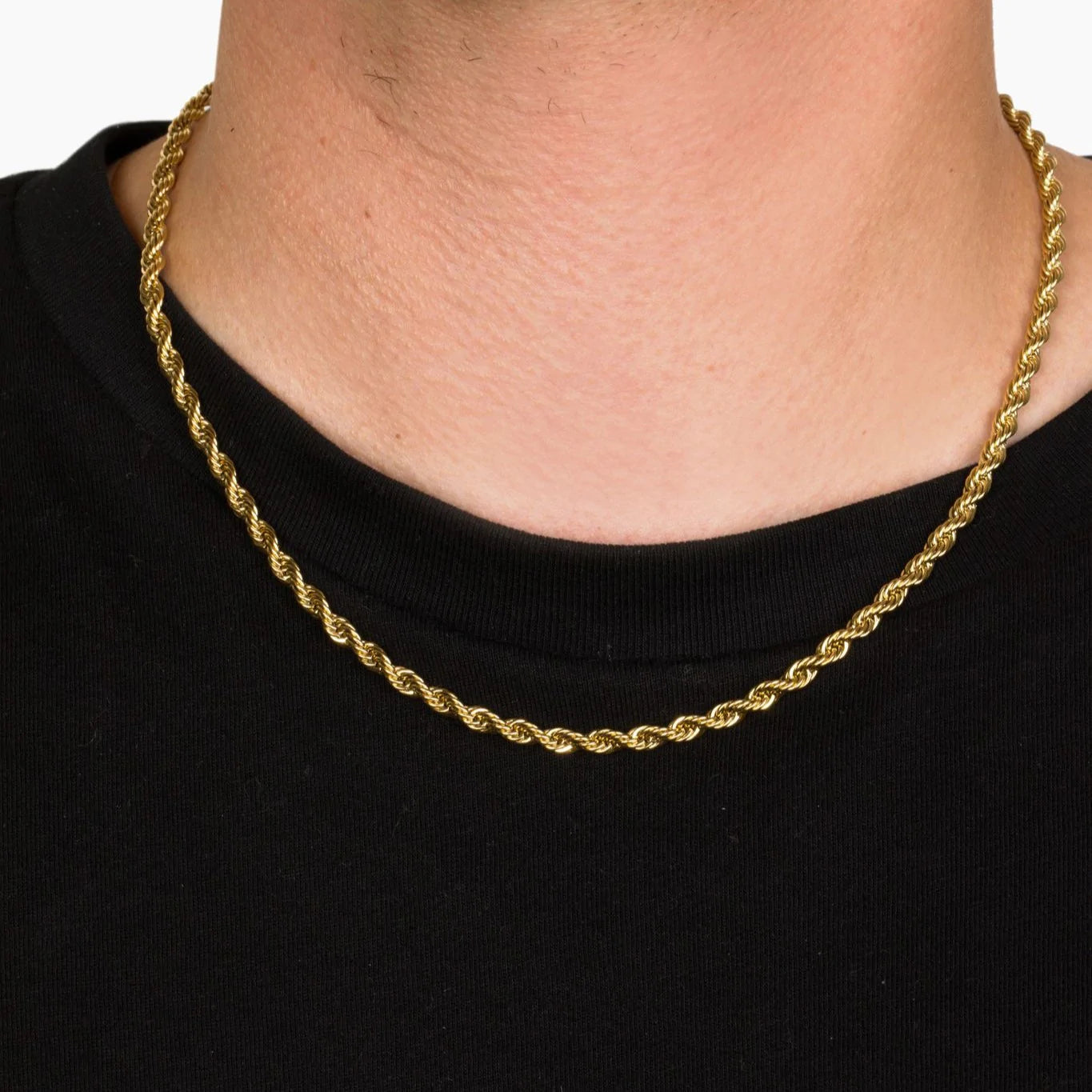 Gold Plated 5mm Rope Chain Necklace - High Trend Coture
