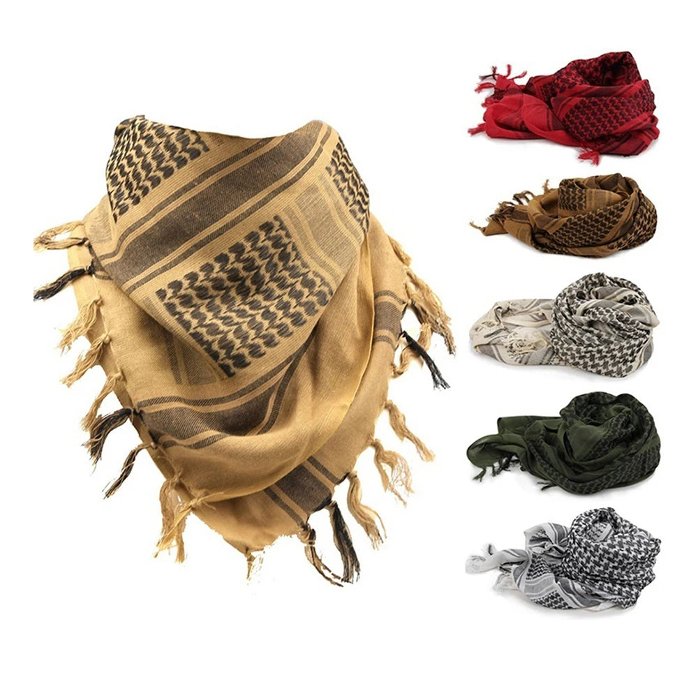 Pañuelo Árabe Táctico Ligero Unisex Bufanda Estilo Keffiyeh Primavera-Verano