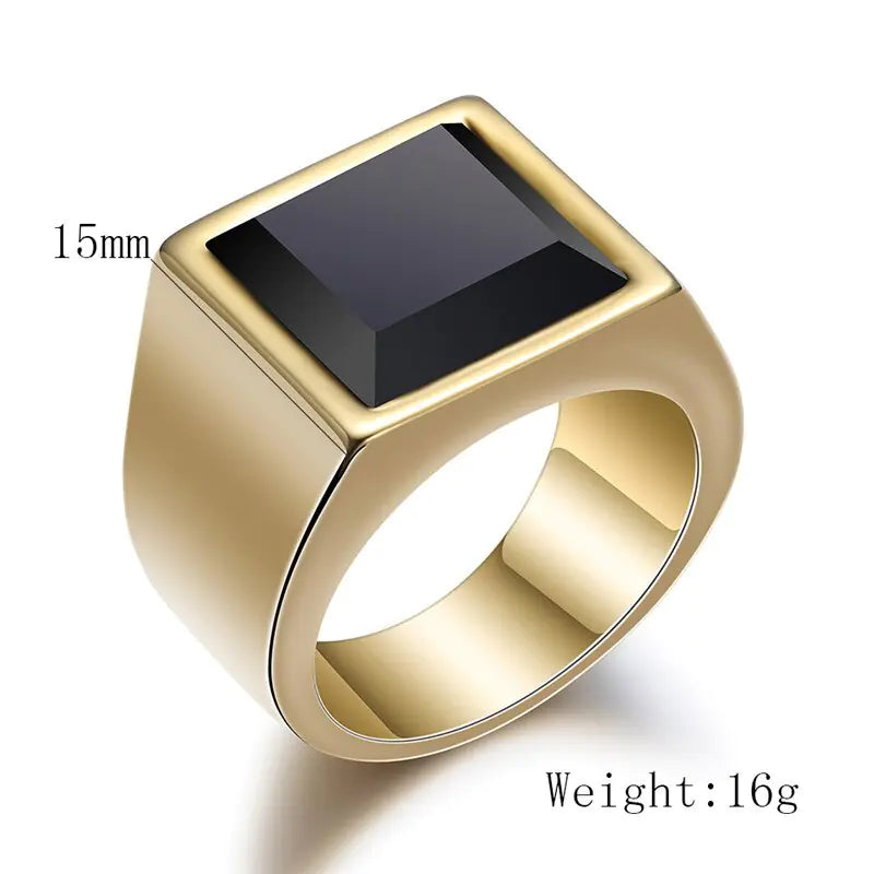 ZORCVENS Black Stone Rings for Men - High Trend Coture