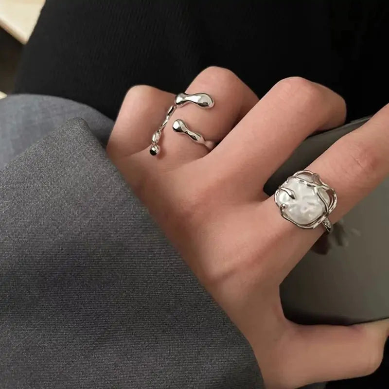 Crystal Love Heart Open Rings - High Trend Coture