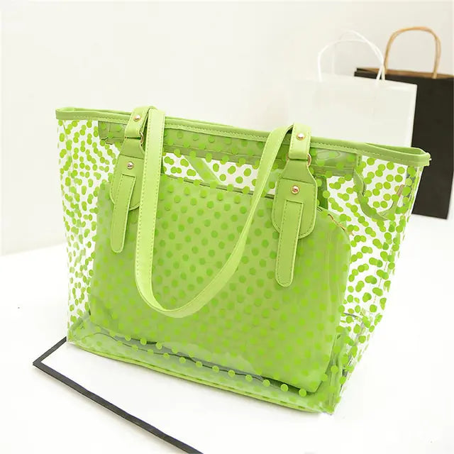 Bolso transparente para mujer con lunares - High Trend Coture